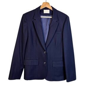 Pendleton Virgin Wool 2 buttons Blazer Size 10 Navy Blue Professional Academia